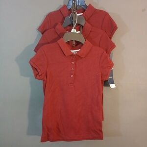 3pk NWT IZOD Approved Schoolwear Burgundy Polo Shirt Size: XS 6 Girls